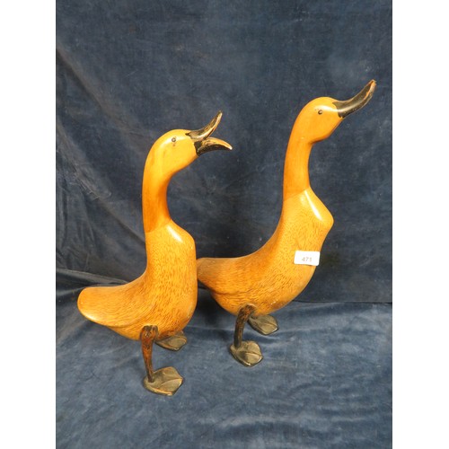 471 - A pair of wooden ducks.