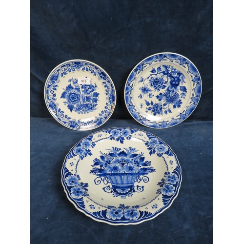 515 - Three Delft plates being 1959 (CD) artist B.Y.O. 