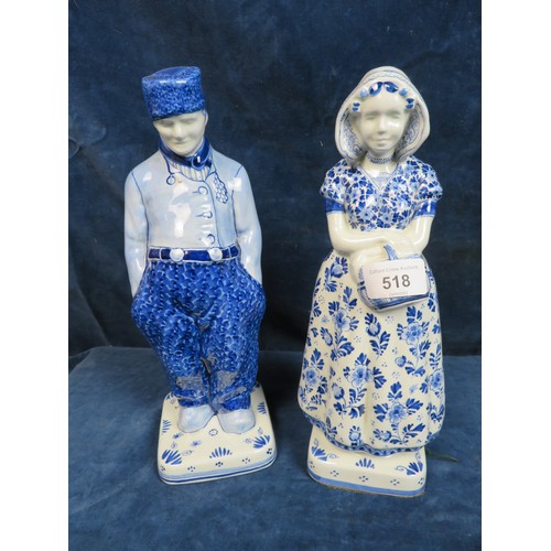 518 - A Delft Ware figure of a Clogged Dutchman marked 