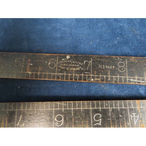 551 - An wooden Imperial 2-part folding ruler J. Pagone & Son, Birmingham, number 1611, measuring 5ft.