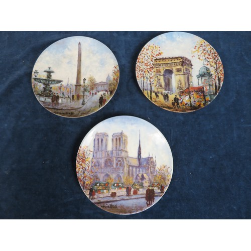 601 - Three collectors plates depicting city scenes in Paris.