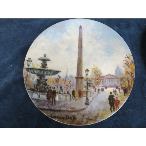 601 - Three collectors plates depicting city scenes in Paris.