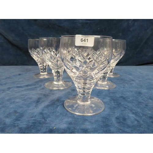 641 - A set of 6 Stuart cut crystal glasses, measuring 12cm high.