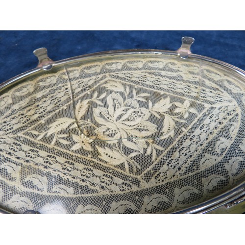 653 - A sundry silver plated items including entrée dish and cover, fruit basket with swag decoration and ... 