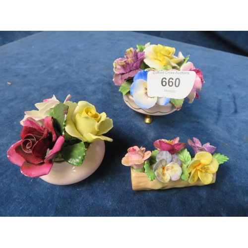 660 - Three bone china flower collections A/F.