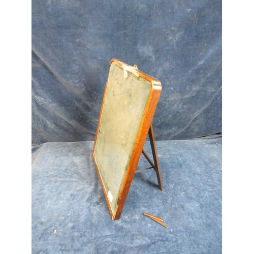 680 - A vintage square mirror with bevelled edge A/F.