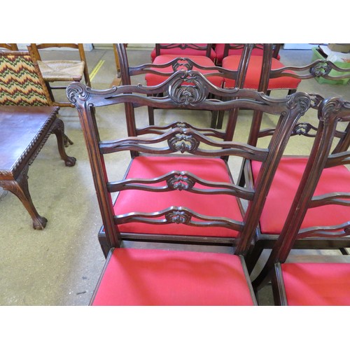 739 - A set of four 19th century Hepplewhitet style dining chairs with drop in seats.