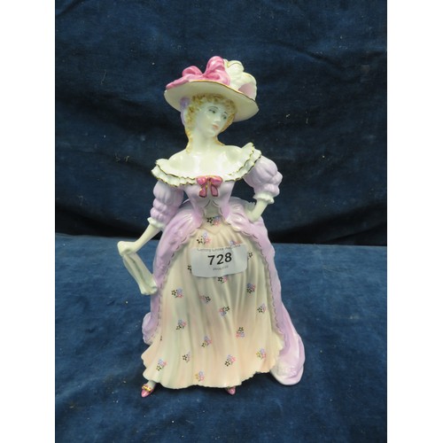 728 - A Coalport figurine from the Femmes Fatales Series being 'Mrs Fitzherbert' number 825 of 12,500 with... 