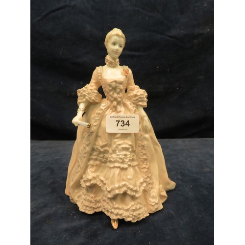 734 - A Coalport figurine from the Femmes Fatales Series being ' Madame de Pompadour' number 2180 of 12,50... 