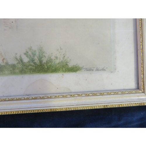 30 - A framed watercolour 'Canterbury Cathedral from the West' by Tatton Winter RBA.