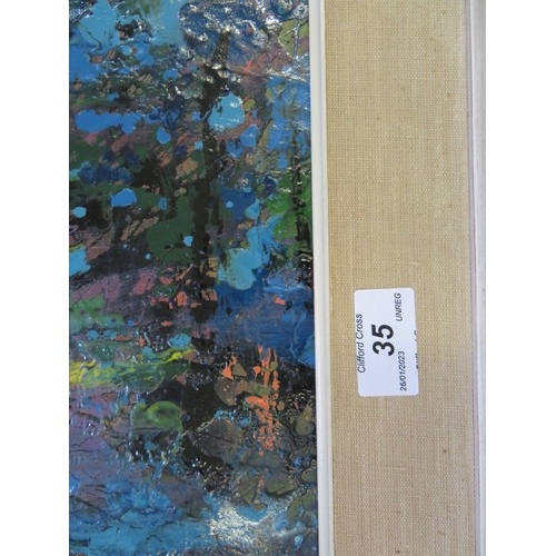 35 - An oil painting on canvas depicting 'Dragonfly', Mrs. Stella Pye, 1 Montpellier Terrace, Torquay 196... 