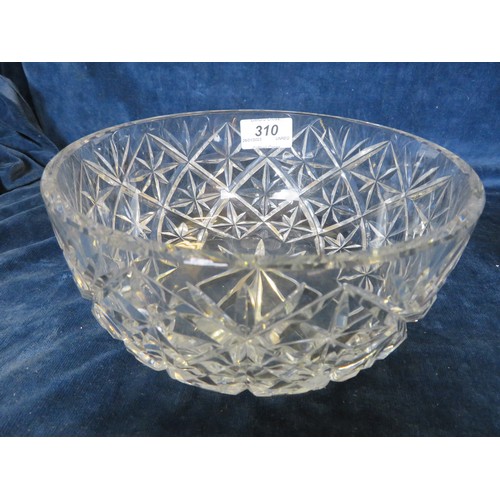 310 - A cut glass fruit bowl and posy vase.