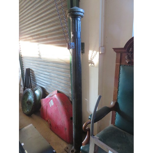 6 - A Victorian cast iron gate post with reeded column and square base approx 178cm tall.