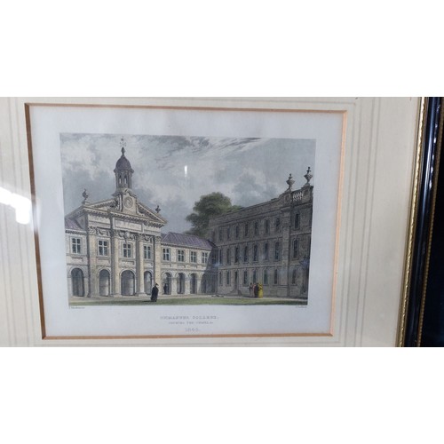 32 - 3 Framed coloured prints depicting 