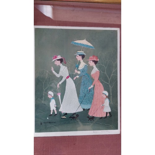 59 - A framed coloured print by Helen Bradley depicting 