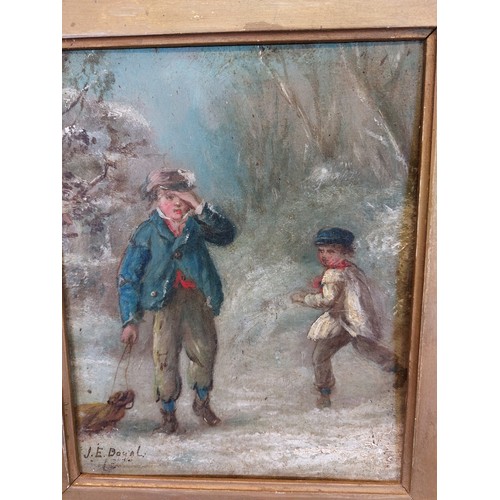 29 - A framed oil by J.E. Boyal depicting 