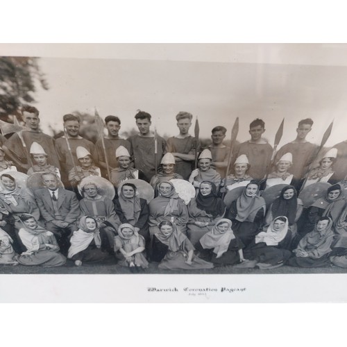 39 - A framed black and white photograph of the cast of 