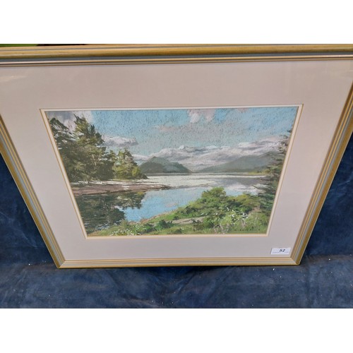 52 - A framed chalk pastel by Richard Alred entitled 