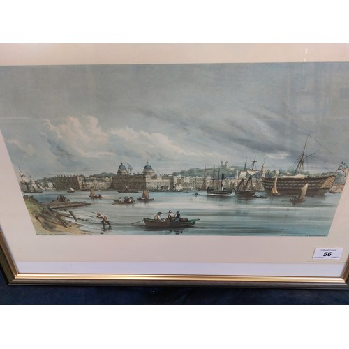 56 - A framed coloured print by W. Parrott Del et Lithog depicting 