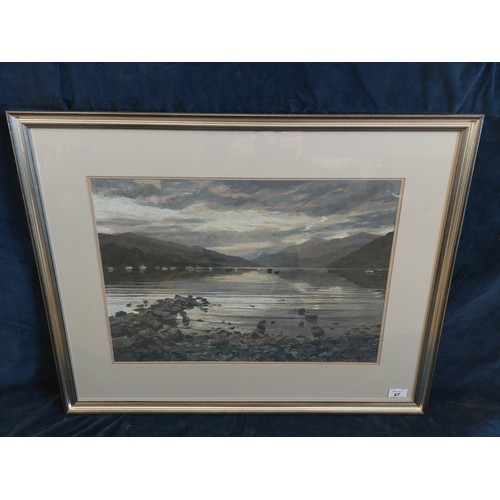 67 - A framed chalk pastel by Richard Alred entitled 