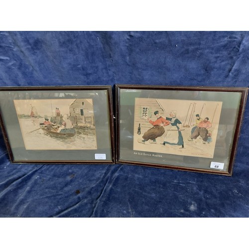 68 - Two framed coloured prints by Edmund G. Fuller depicting 