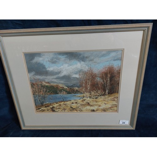 69 - A framed chalk pastel by Richard Alred entitled 