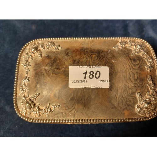 180 - A Tortoiseshell and silver box. A/F