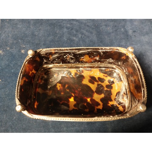 180 - A Tortoiseshell and silver box. A/F