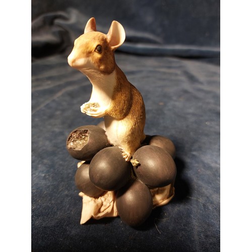 198 - Three Border of Fine Arts figurines of Mice with fruits by Ayres.