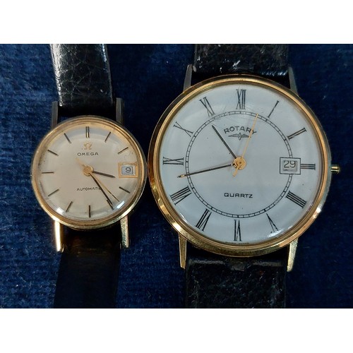 233 - A Gentleman's Rotary wristwatch and a ladies Omega wristwatch.