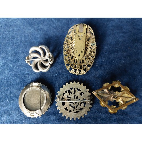 256 - Five decorative ladies brooches.