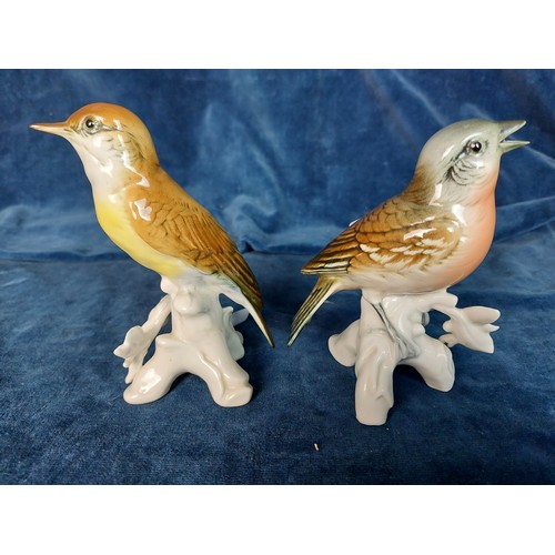 305 - Two German porcelain figures of birds designed by Karl Ens.