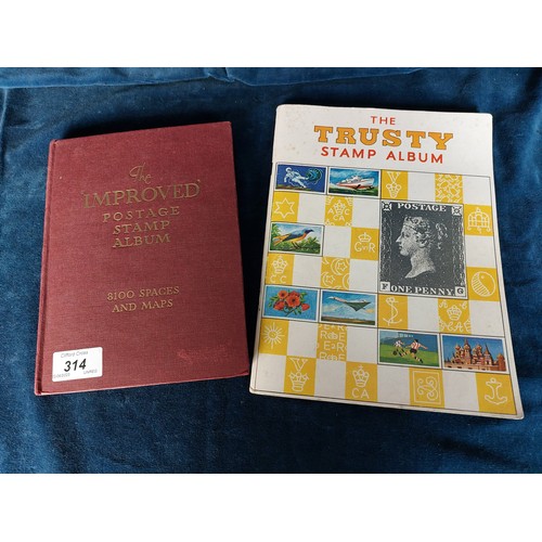 314 - Two stamp albums containing stamps from around the world.