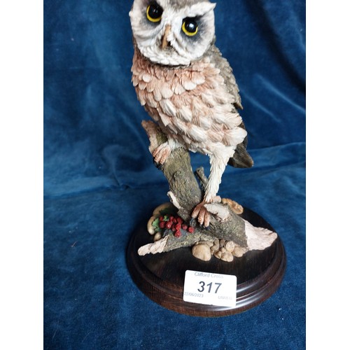 317 - A Country Artists figure 'Little Owl', CA398, on wooden base.