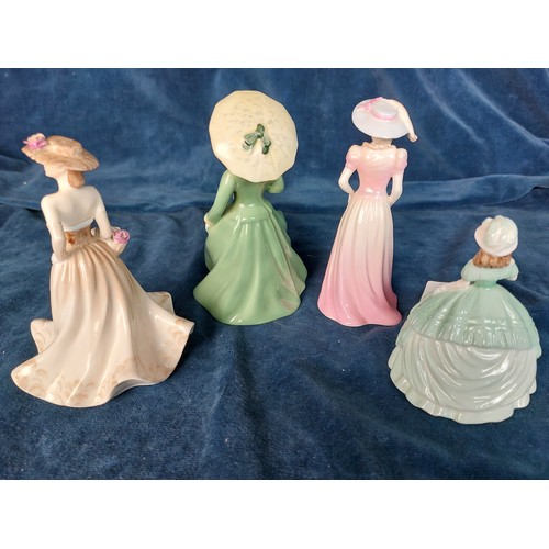 337 - Four small Coalport figurines being 'Sarah Jane', 'Becky', 'Meryl' and 'Minuettes Grace'.