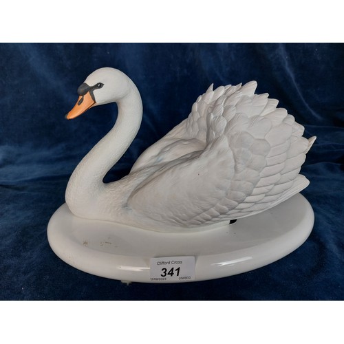 341 - A Franklin Mint figurine crafted in Bisque porcelain 'The Royal Swan' by Ronald Van Ruy C. Kevelt, o... 