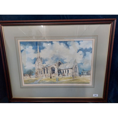 345 - A framed watercolour depicting 