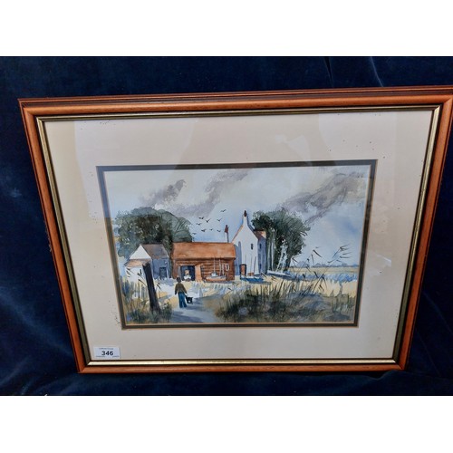 346 - A framed watercolour depicting 