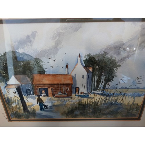 346 - A framed watercolour depicting 