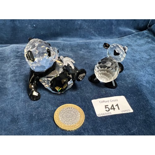 541 - Two Swarovski Crystal figures of Pandas.