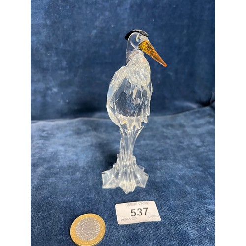 537 - A Swarovski Crystal figure of a Heron.