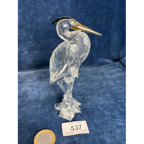 537 - A Swarovski Crystal figure of a Heron.