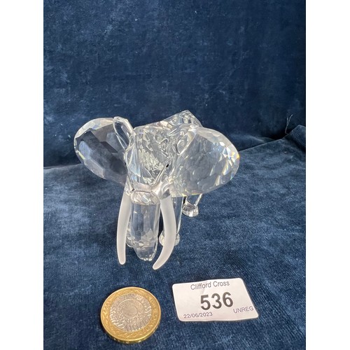 536 - A Swarovski Crystal figure of a Bull elephant.