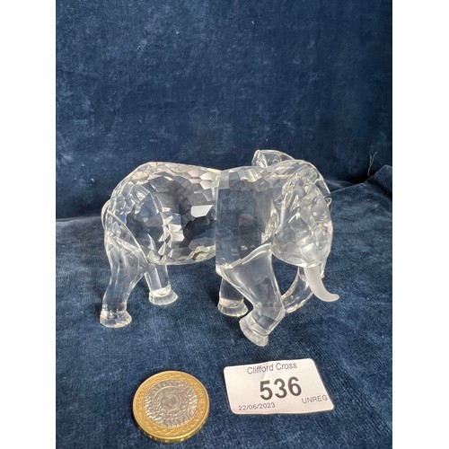 536 - A Swarovski Crystal figure of a Bull elephant.