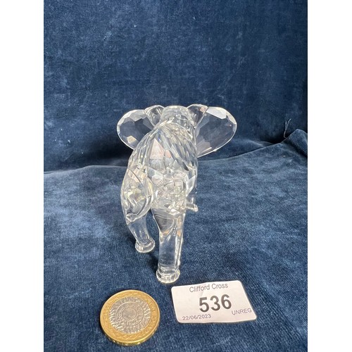 536 - A Swarovski Crystal figure of a Bull elephant.