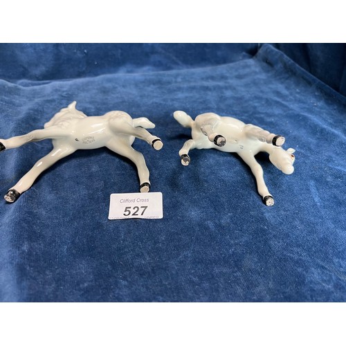 527 - Two small Beswick figures being Dapple-grey Foals.