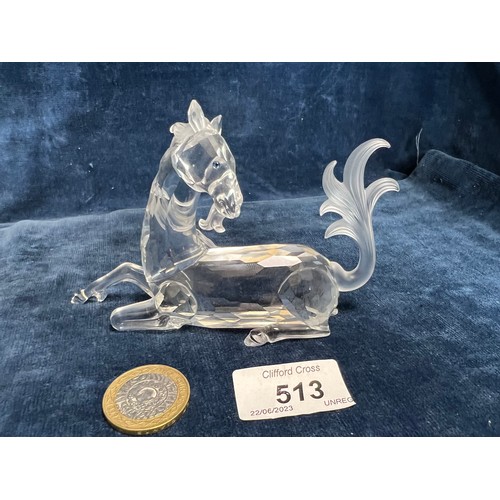 513 - A Swarovski Crystal figure of Unicorn (horn missing).