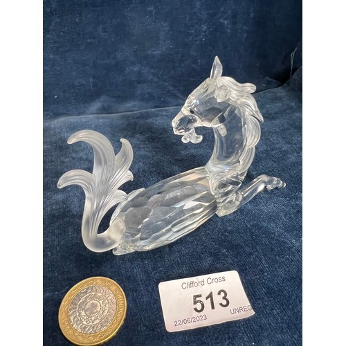 513 - A Swarovski Crystal figure of Unicorn (horn missing).