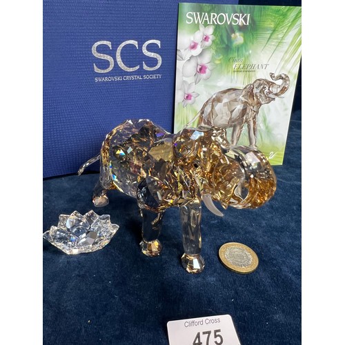 475 - A Swarovski Crystal figure of 'Cinta The Elephant' with certificate of authenticity and original box... 