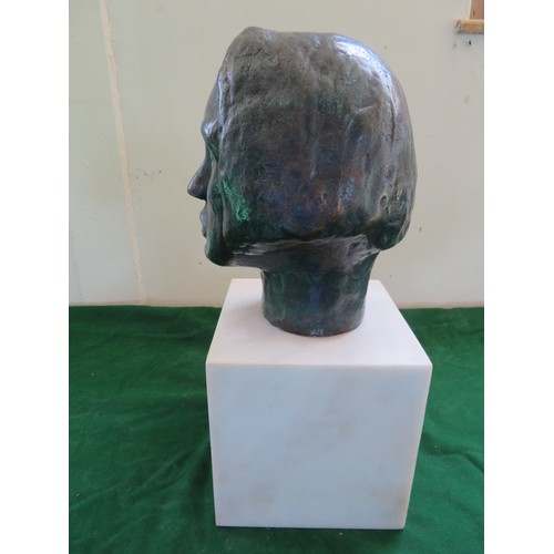 435 - A bronze perspective Bust of a lady on marble plinth, believed to be in the style of Jane Robbins. T... 